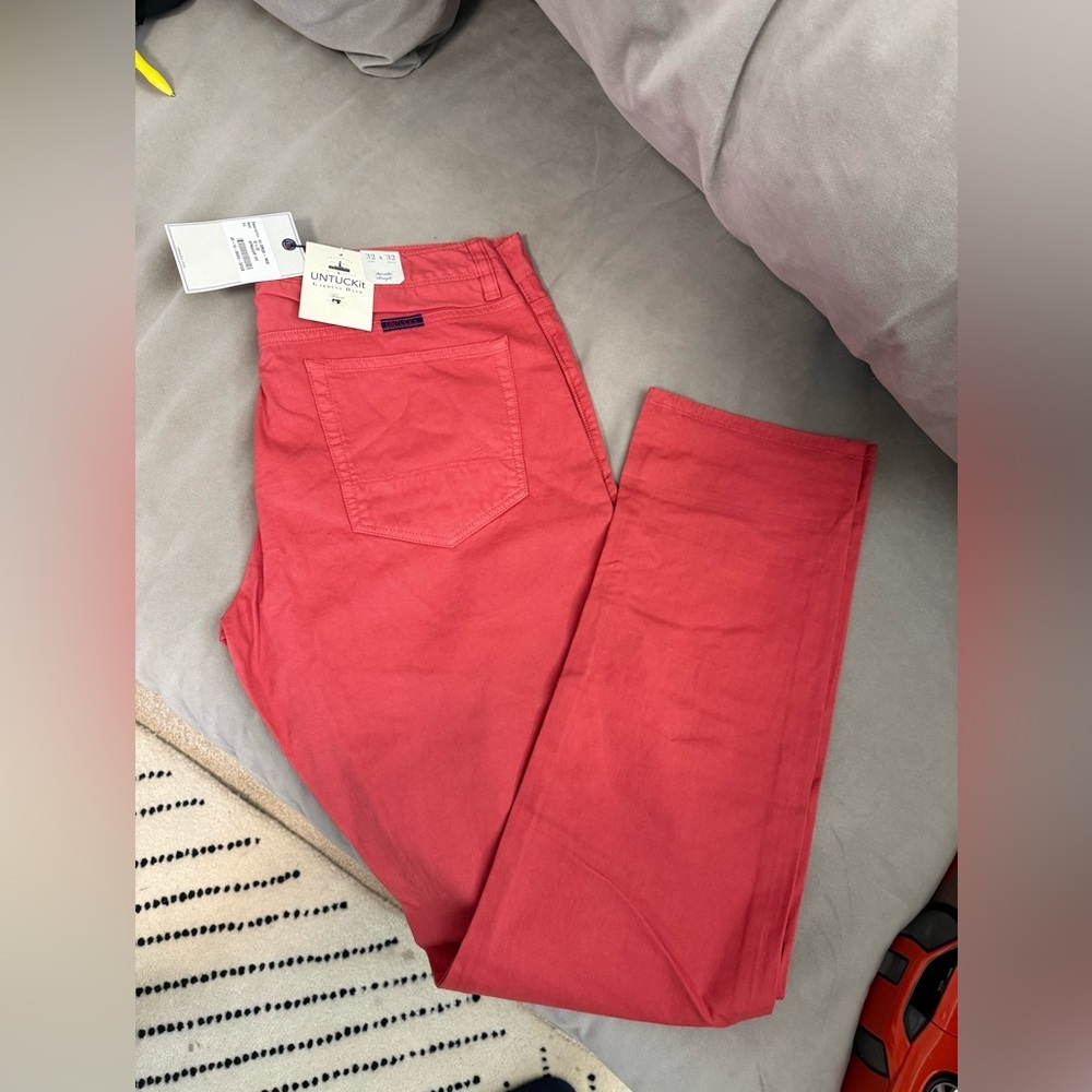 NWT UNTUCKit El Circo Red Straight Leg Pants size 32x32